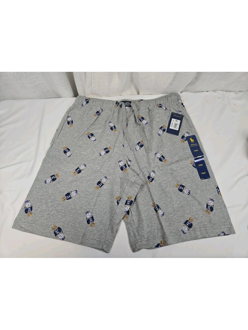 Polo Ralph Lauren Men's Gray Polo Bear Graphic Jersey Sleep Shorts Large